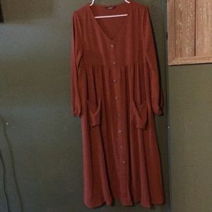 Long sleeve maxi maternity dress